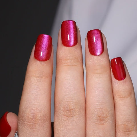 Fushia Velvet Press Ons
