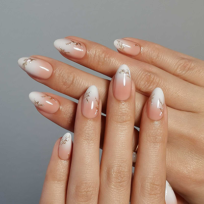 Silver Coral Press Ons