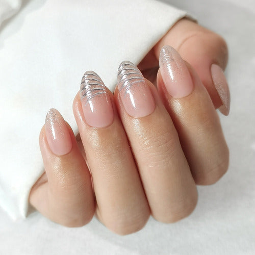 Silver Wave Press Ons