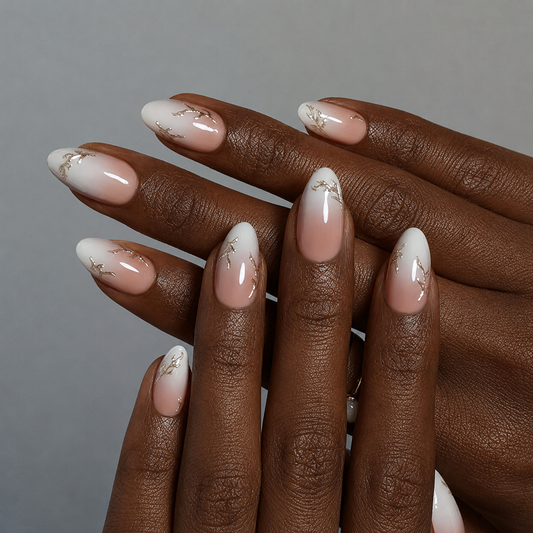 Silver Coral Press Ons